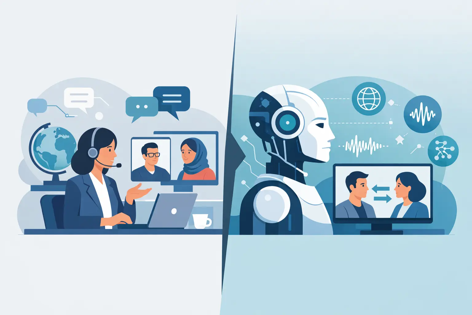 Human Interpreter vs AI Translation at Work